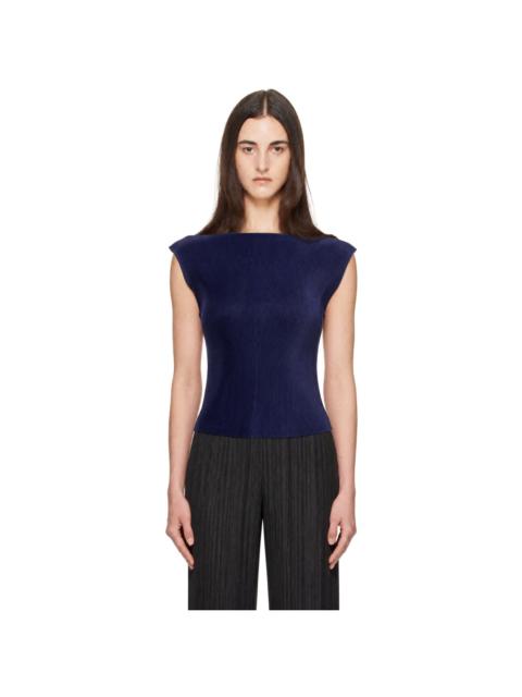Pleats Please Issey Miyake Navy Mist September Top