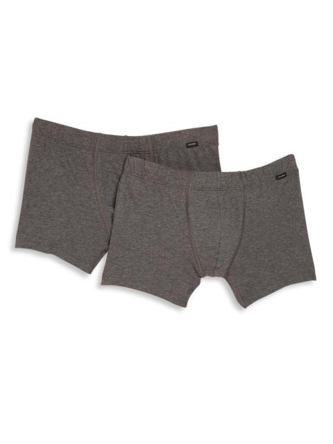HANRO Cotton Essentials 2-Pack Boxer Briefs - Coal Melange