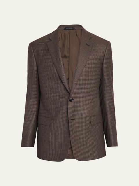 GIORGIO ARMANI Men's Soft Line Houndstooth Single-Breasted Sport Coat