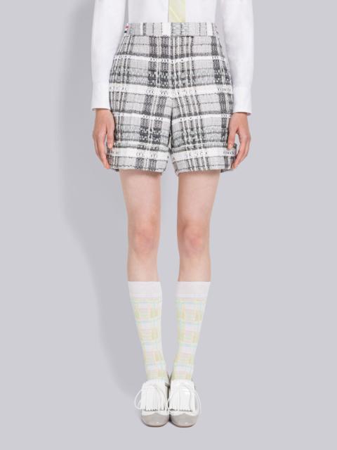 Thom Browne Frayed Madras Chenille Tweed Low Rise Short