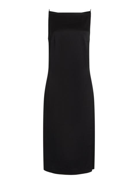 JACQUEMUS Spoglio Sleeveless Stretch-Satin Midi Dress black