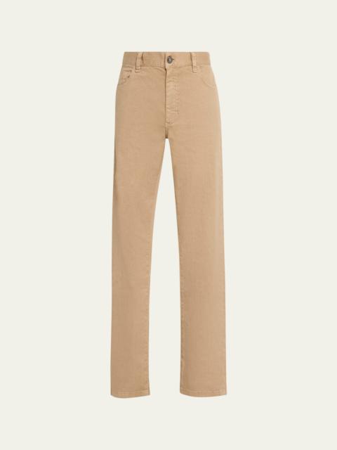 Men's Comfort Linen and Cotton Five-Pocket Pants