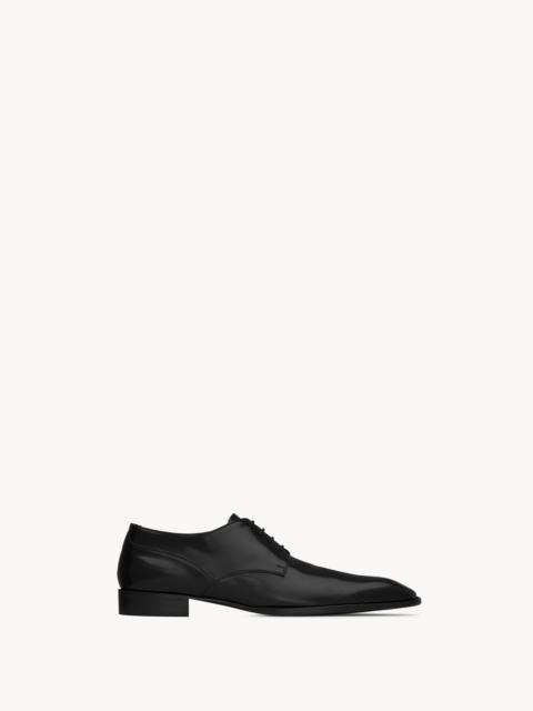 SAINT LAURENT STANTON DERBIES IN GLAZED LEATHER