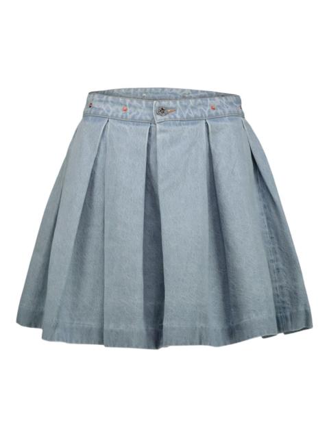 VETEMENTS pleated denim skirt