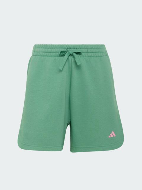 adidas 3 Stripes Studio Fleece Loose Shorts