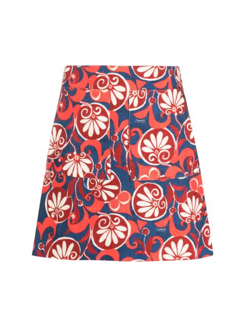 La DoubleJ Moonflower-print mini skirt