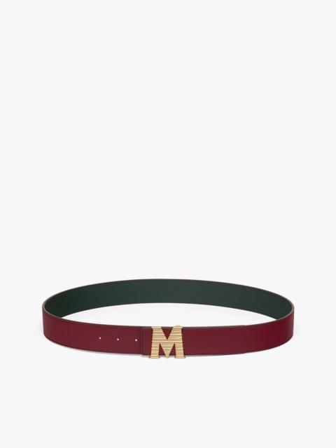 MCM Claus Fluted M Reversible Belt 1.5” in Embossed Leather