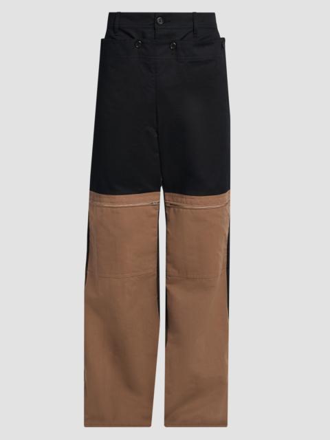 Marni Men's Contrast Trim Technical Gabardine Cargo Pants - Black