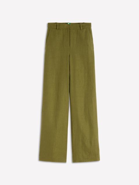 BODEN Belgravia Linen Pants-Olive Green