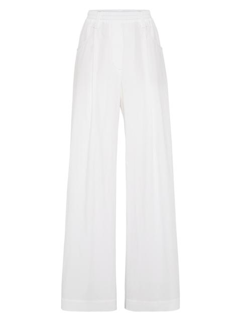Brunello Cucinelli Women's Lightweight Wrinkled Loose Five Pocket Trousers - Safari
