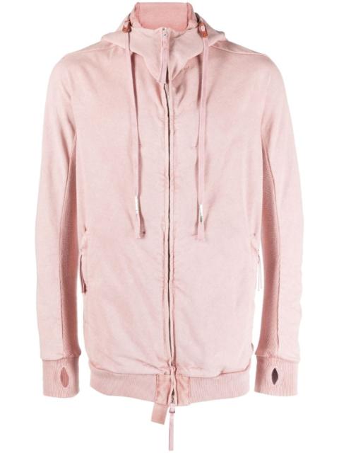 zip-up cotton hooded jacket