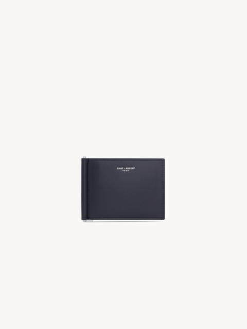 SAINT LAURENT SAINT LAURENT PARIS BILL CLIP WALLET IN SMOOTH LEATHER