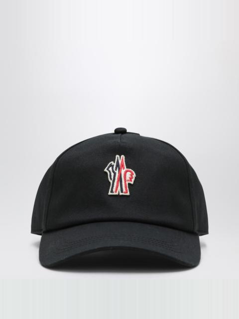 Moncler Grenoble Black baseball cap with logo patch