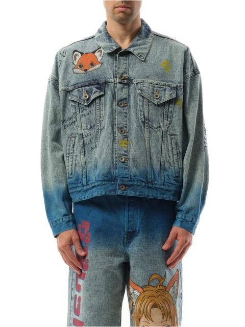 doublet Anime Hand-Painting Denim Jacket in Blue