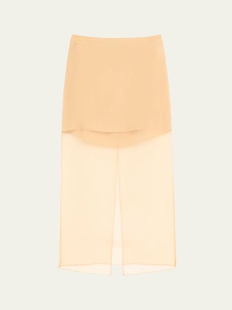 TWP Sylkie Silk Organza Midi Skirt