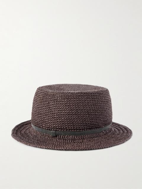 Brunello Cucinelli Bead-embellished Faux Raffia Bucket Hat