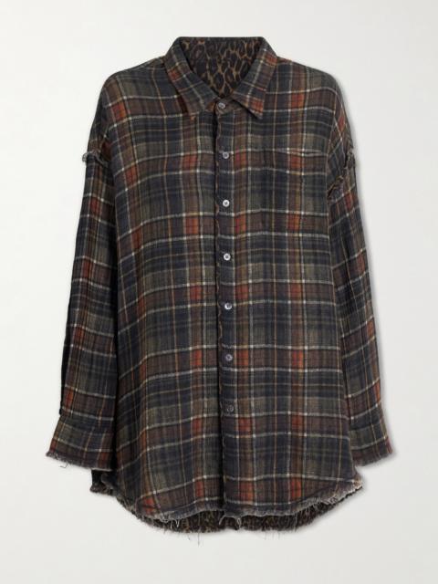 R13 Checked Cotton Reversible Shirt