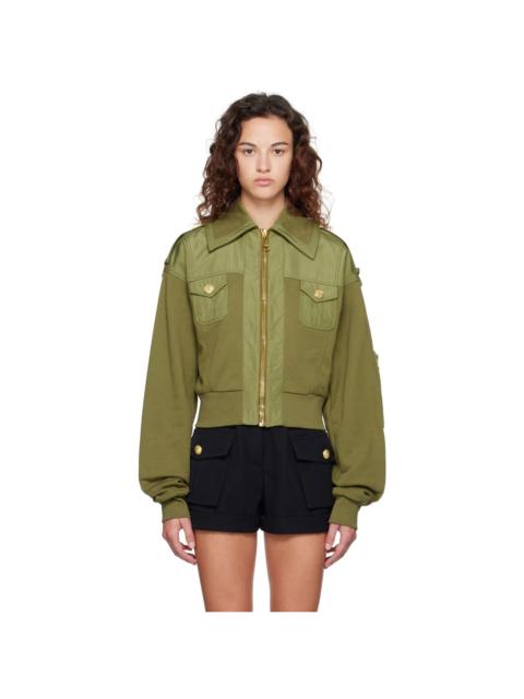 Balmain Khaki Cropped Jacket
