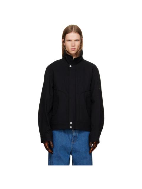 Dries Van Noten Black Stand Collar Jacket
