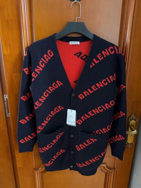 BALENCIAGA Balenciaga Black Blue Red Danmaku Cardigan