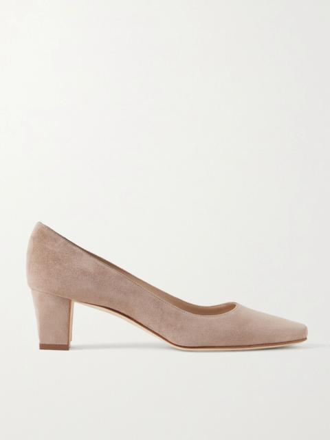 Manolo Blahnik Okkatopla 50 suede pumps Neutral