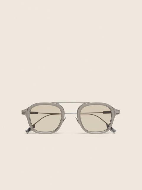 ZEGNA KHAKI GREEN HAVANA ORIZZONTE I ACETATE AND METAL SUNGLASSES