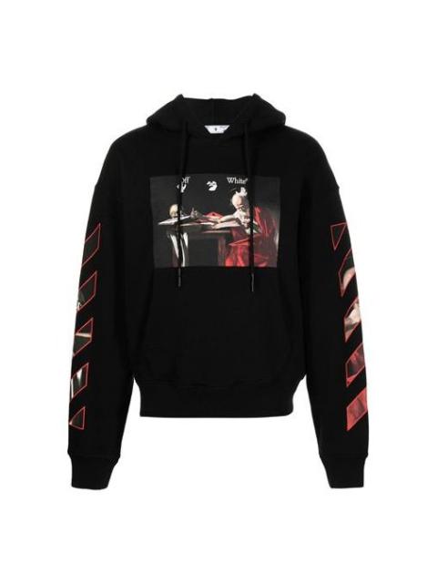 Off-White Off-White SS21 Caravaggio Printing Hoodie 'Black Red' OMBB037R21FLE0021025