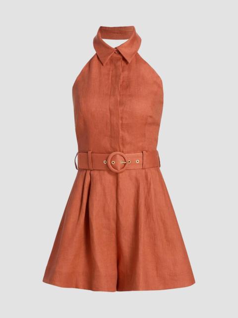 Zimmermann Women's Awaken Halterneck Linen Romper - Cinnamon
