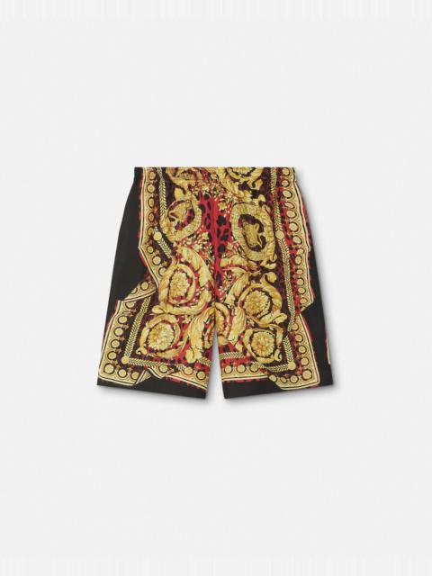 Wild Barocco Illusion Silk Shorts