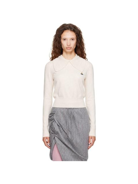 Vivienne Westwood Beige Tie Bea Long Sleeve Polo