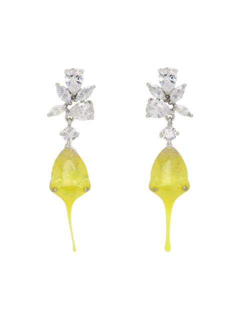 SSENSE Exclusive Silver & Yellow Flower Dip Earrings