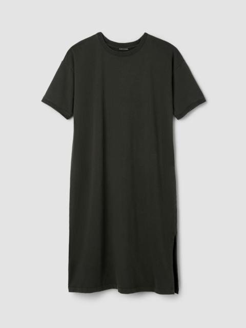 EILEEN FISHER Garment-Dyed Organic Cotton Terry Crew Neck Dress