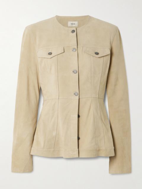 HAIKURE Temple Paneled Suede Jacket