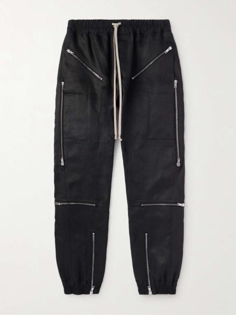Rick Owens Tapered Zip-Detailed Linen-Canvas Cargo Trousers