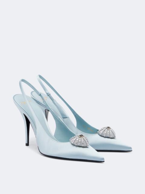 Valentino Cœur Royal satin slingback pumps