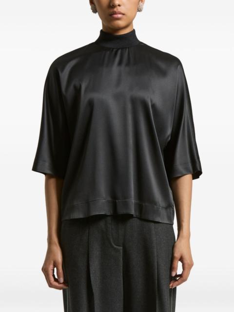 PESERICO high-neck short-sleeves top