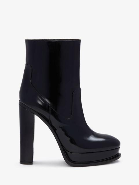 Women's Platform Ankle Boot in Black