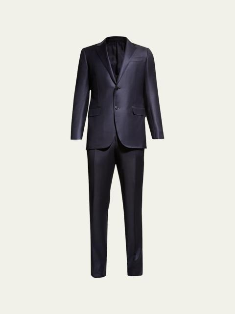 ZEGNA Men's Wool Tic-Weave Suit