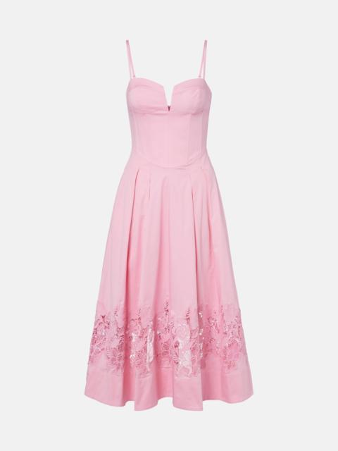 REBECCA VALLANCE Montreux cotton-blend bustier dress