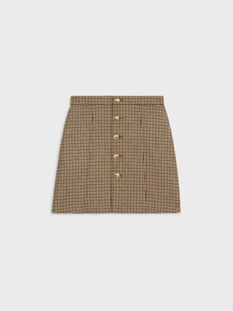 SHORT SKIRT IN CHECKED WOOL