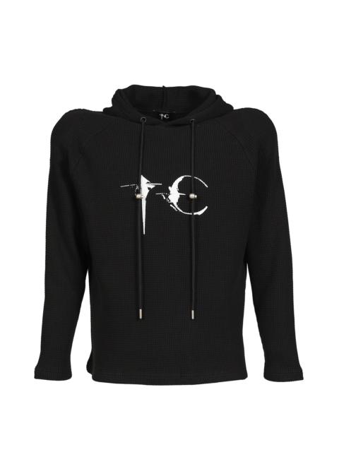 Thug Club BULK SHOULDER WAFFLE HOODIE / BLK