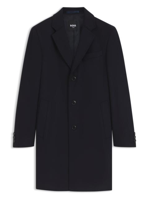 BOSS SLIM-FIT FORMAL WOOL COAT WITH CASHMERE