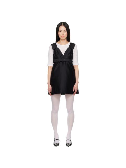 SHUSHU/TONG Black A-Line Lapel Minidress