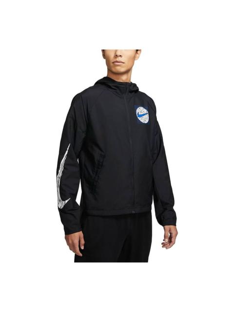 Nike Nike Wild Run Casual Running Hooded Jacket 'Black' DA0191-010