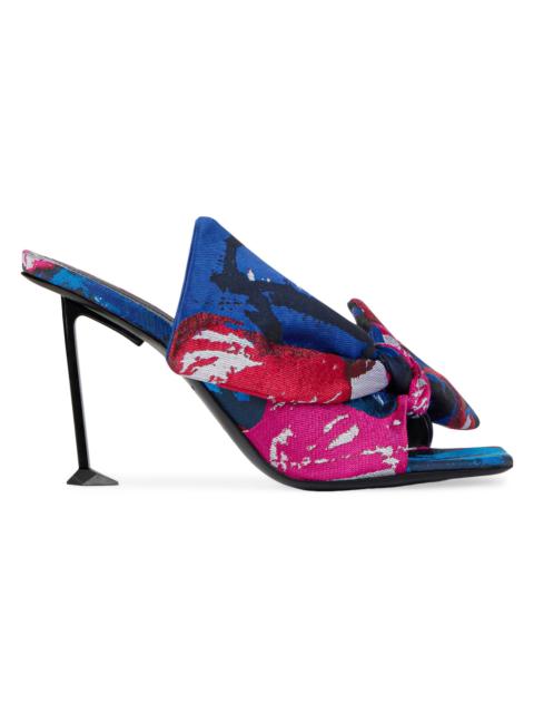 Givenchy Women's Boudoir Heeled Mules in Jacquard with Floral Print - Blue
