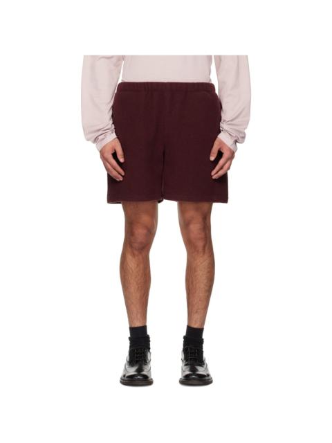 RIER SSENSE Exclusive Burgundy Fleece Shorts