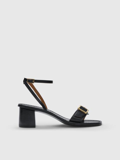 ATP ATELIER Mori Black Leather Ankle strap heels