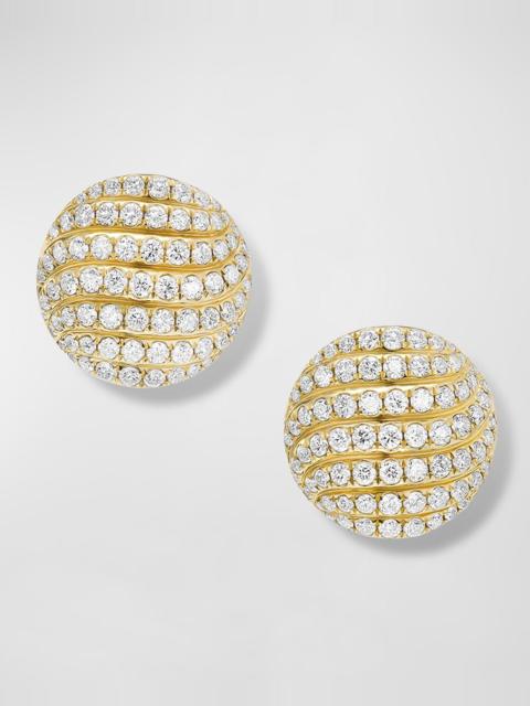 DAVID YURMAN Sculpted Cable Stud Earrings with Diamonds in 18K Gold, 14mm