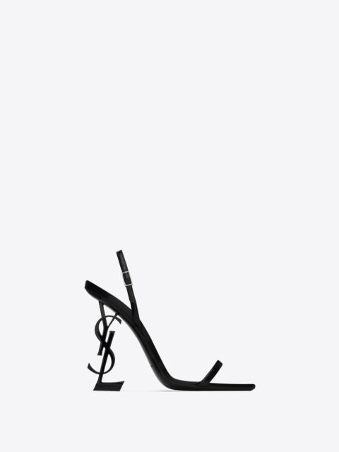 SAINT LAURENT opyum slingback sandals in glazed leather