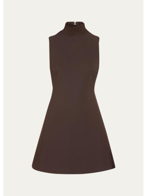 Theory Turtleneck A-Line Sleeveless Mini Dress